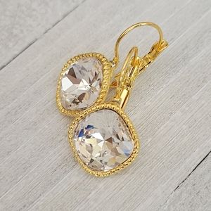 Crystal Earrings in Yellow Gold